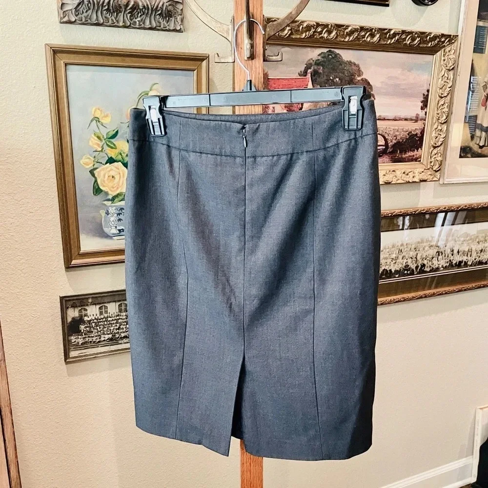 Calvin Klein women’s knee length pencil skirt fully lined zip SZ 8 dark gray
